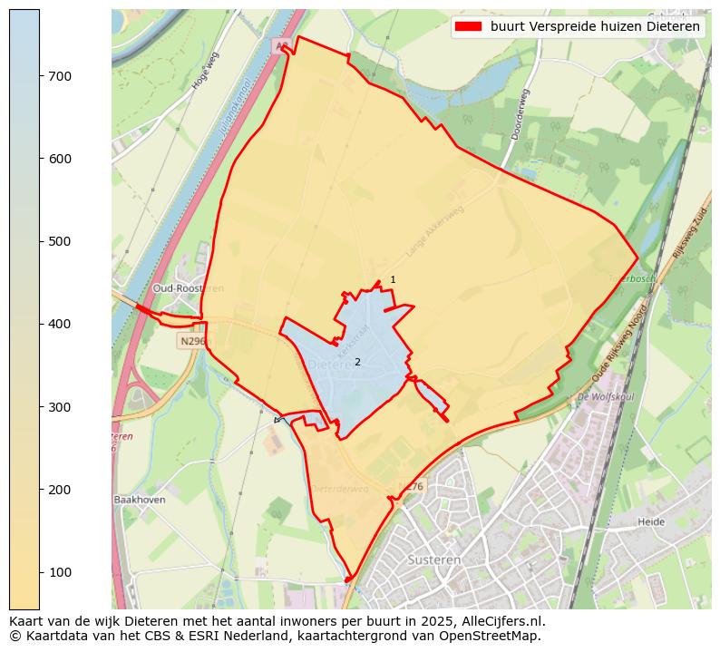 Afbeelding van de buurt Verspreide huizen Dieteren op de kaart.