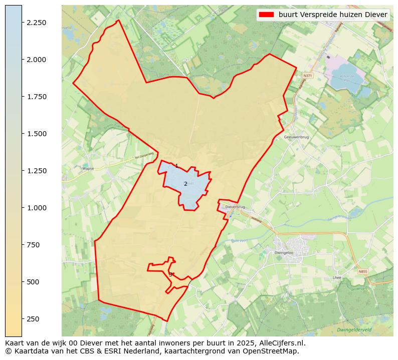 Afbeelding van de buurt Verspreide huizen Diever op de kaart.