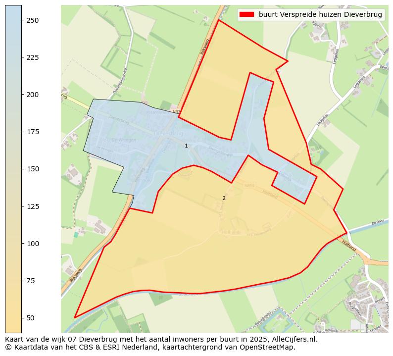 Afbeelding van de buurt Verspreide huizen Dieverbrug op de kaart.