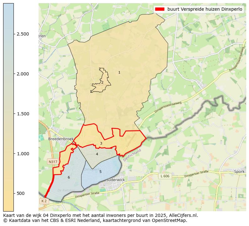 Afbeelding van de buurt Verspreide huizen Dinxperlo op de kaart.
