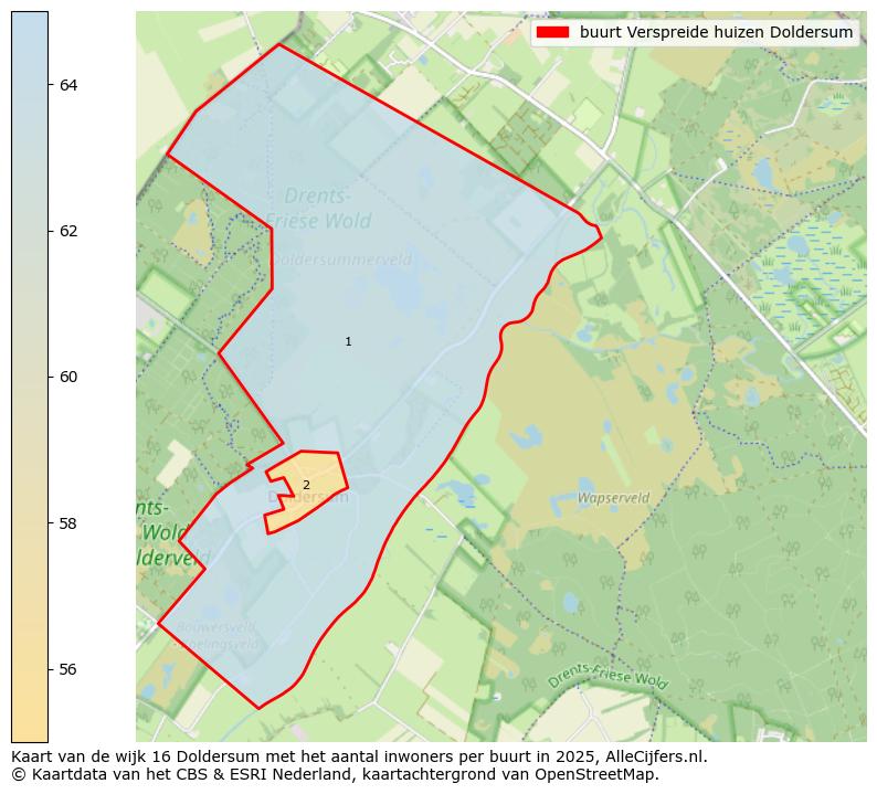 Afbeelding van de buurt Verspreide huizen Doldersum op de kaart.