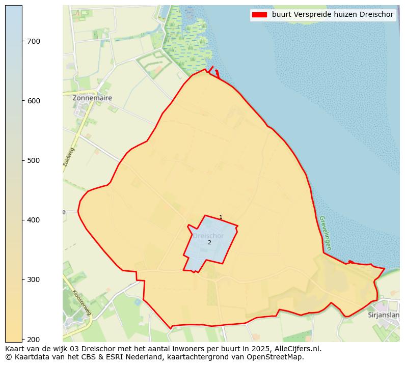 Afbeelding van de buurt Verspreide huizen Dreischor op de kaart.