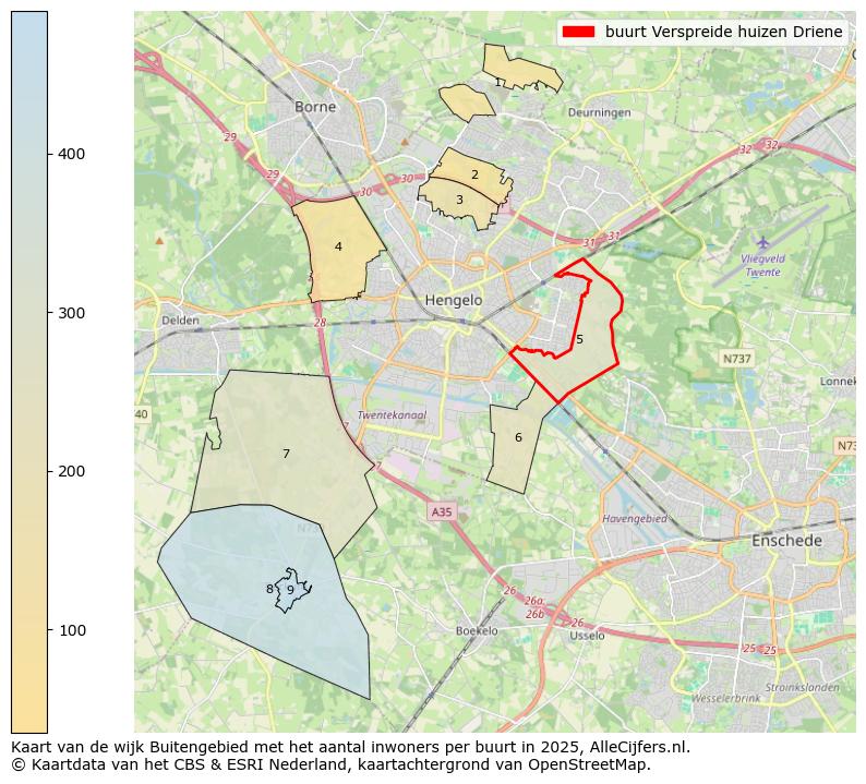 Afbeelding van de buurt Verspreide huizen Driene op de kaart.