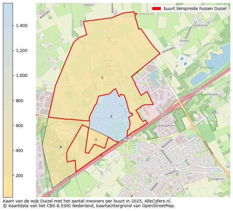 Afbeelding van de buurt Verspreide huizen Duizel op de kaart.