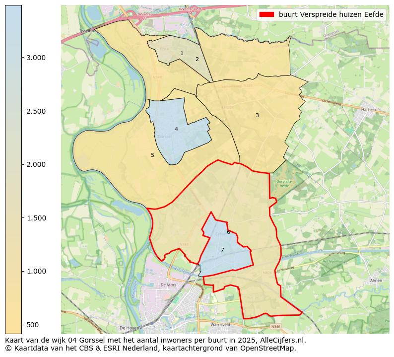 Afbeelding van de buurt Verspreide huizen Eefde op de kaart.
