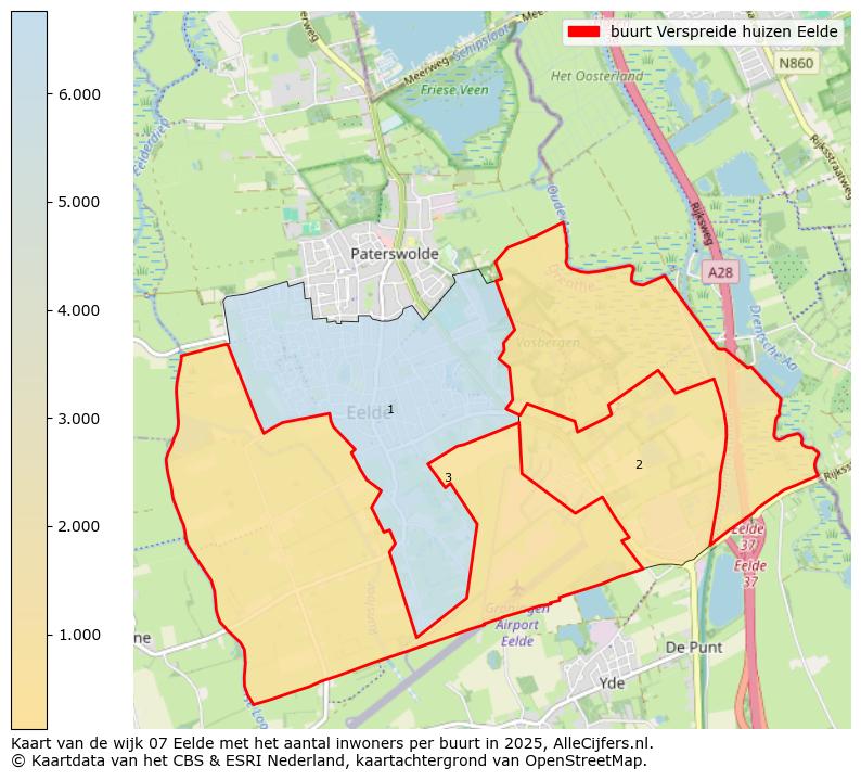 Afbeelding van de buurt Verspreide huizen Eelde op de kaart.