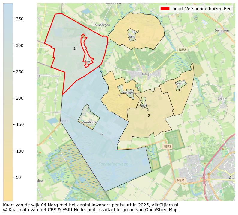 Afbeelding van de buurt Verspreide huizen Een op de kaart.