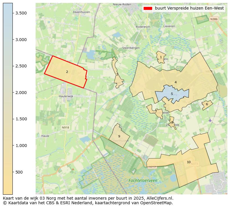 Afbeelding van de buurt Verspreide huizen Een-West op de kaart.