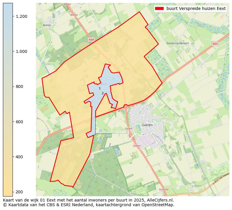 Afbeelding van de buurt Verspreide huizen Eext op de kaart.