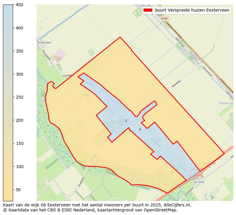 Afbeelding van de buurt Verspreide huizen Eexterveen op de kaart.