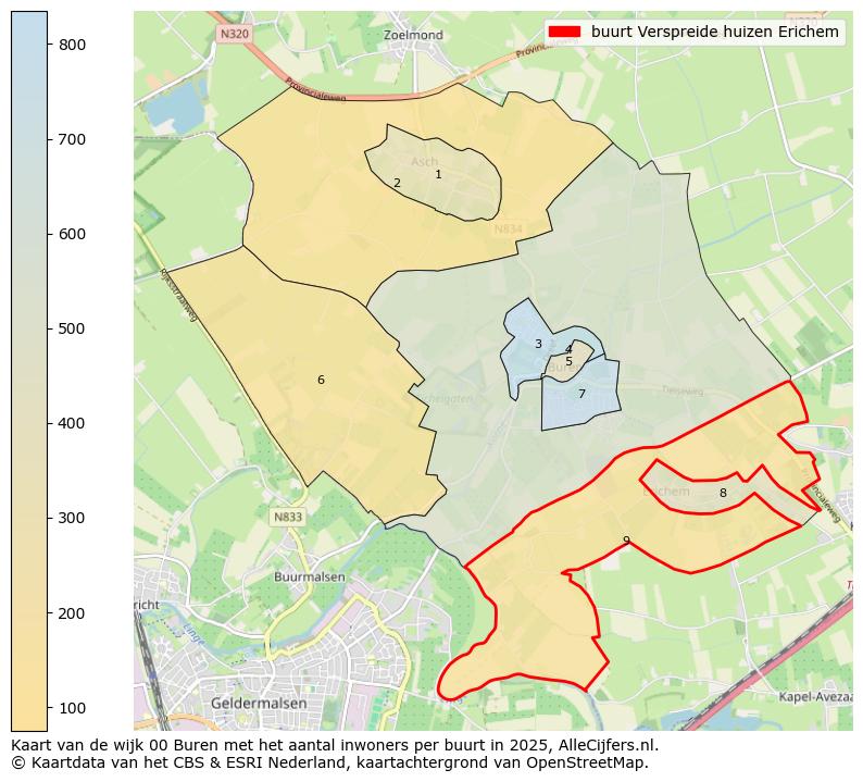 Afbeelding van de buurt Verspreide huizen Erichem op de kaart.