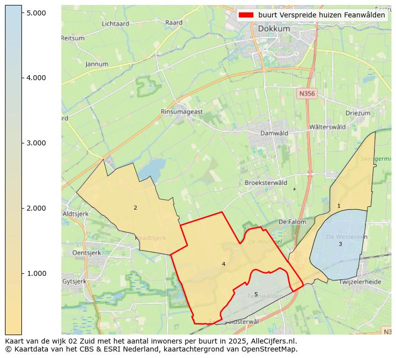 Afbeelding van de buurt Verspreide huizen Feanwâlden op de kaart.
