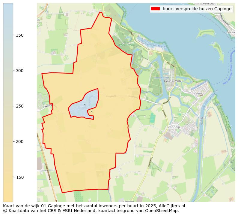 Afbeelding van de buurt Verspreide huizen Gapinge op de kaart.