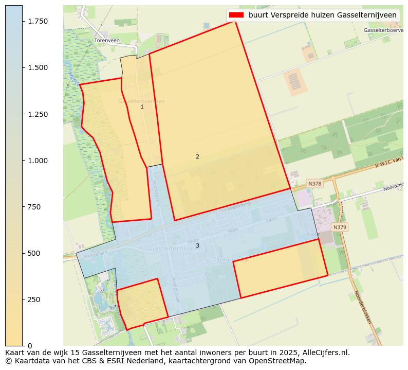 Afbeelding van de buurt Verspreide huizen Gasselternijveen op de kaart.