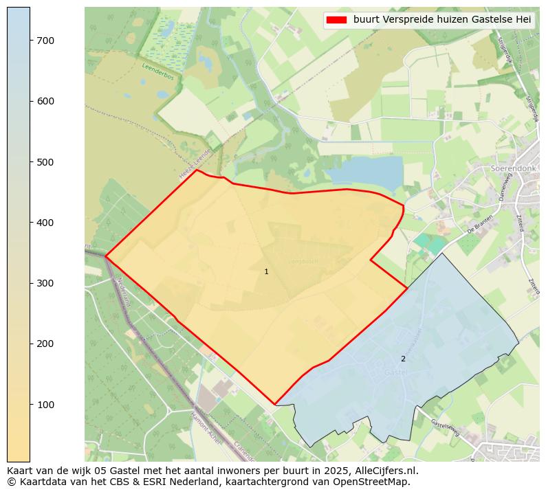 Afbeelding van de buurt Verspreide huizen Gastelse Hei op de kaart.