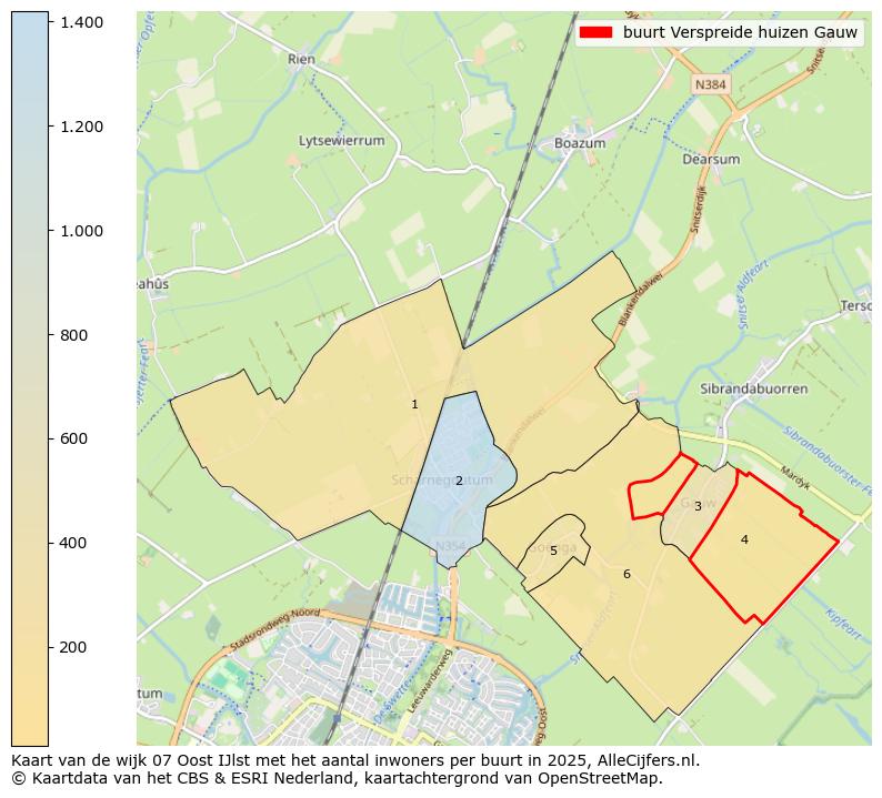 Afbeelding van de buurt Verspreide huizen Gauw op de kaart.