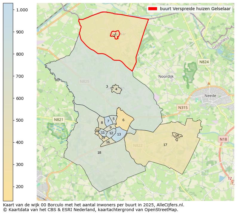 Afbeelding van de buurt Verspreide huizen Gelselaar op de kaart.