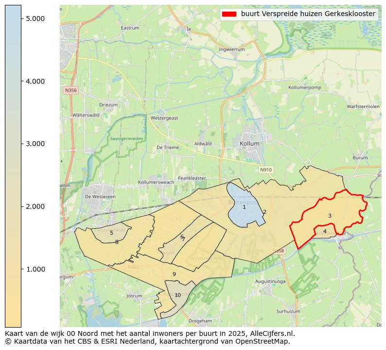 Afbeelding van de buurt Verspreide huizen Gerkesklooster op de kaart.
