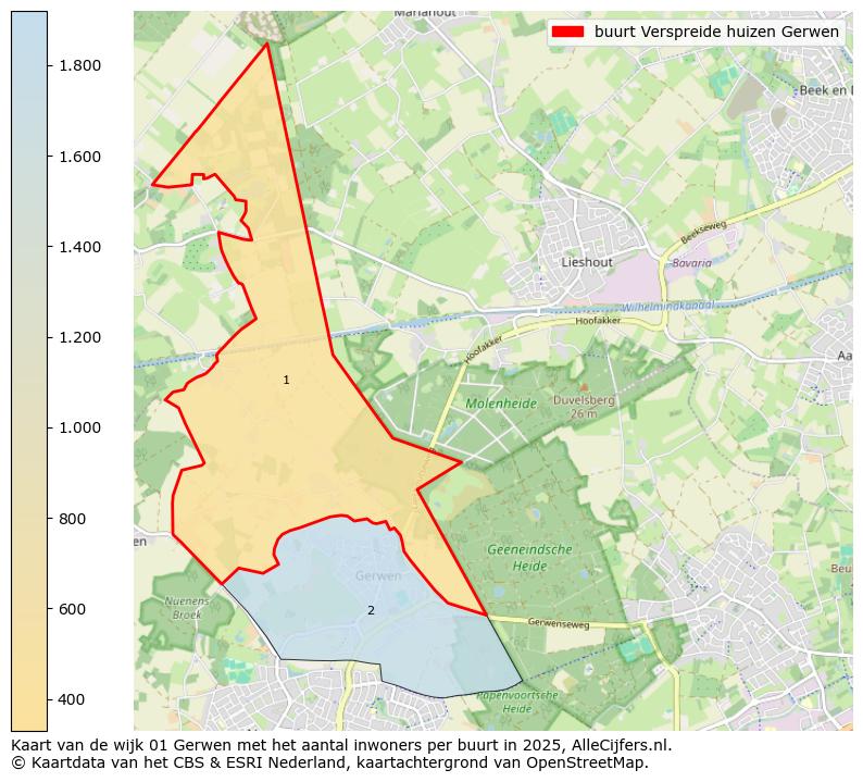 Afbeelding van de buurt Verspreide huizen Gerwen op de kaart.