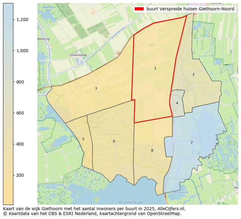 Afbeelding van de buurt Verspreide huizen Giethoorn-Noord op de kaart.