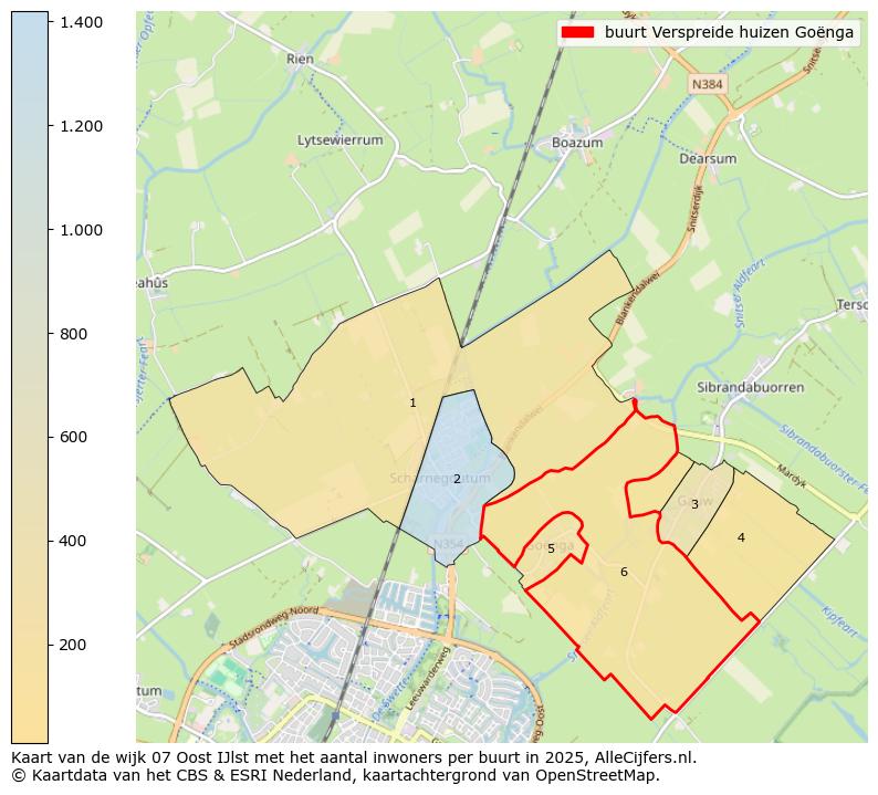 Afbeelding van de buurt Verspreide huizen Goënga op de kaart.