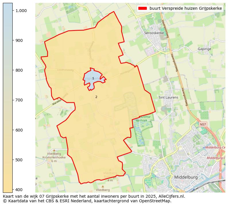 Afbeelding van de buurt Verspreide huizen Grijpskerke op de kaart.