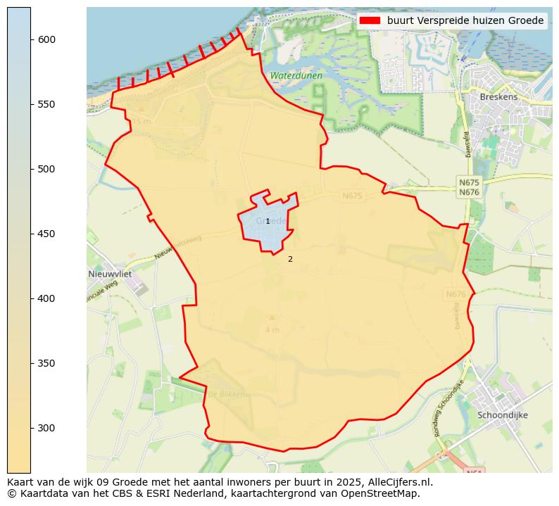 Afbeelding van de buurt Verspreide huizen Groede op de kaart.