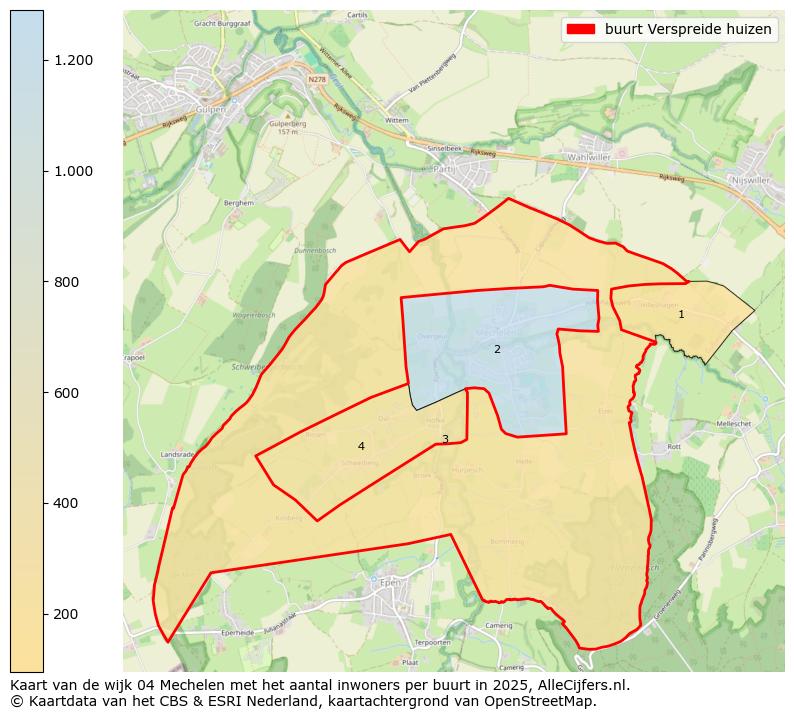 Afbeelding van de buurt Verspreide huizen op de kaart.
