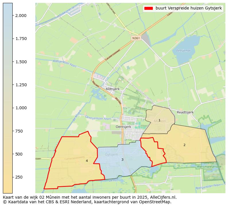 Afbeelding van de buurt Verspreide huizen Gytsjerk op de kaart.