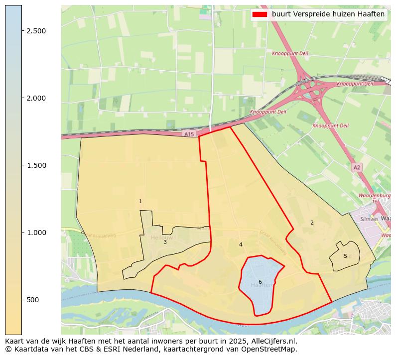 Afbeelding van de buurt Verspreide huizen Haaften op de kaart.
