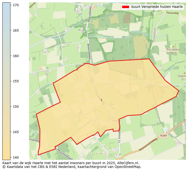 Afbeelding van de buurt Verspreide huizen Haarle op de kaart.