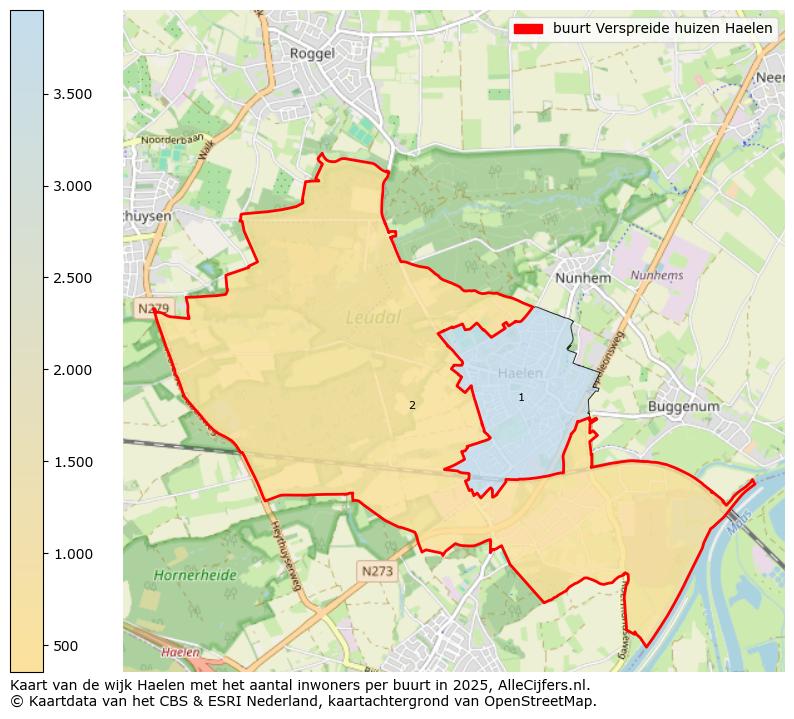 Afbeelding van de buurt Verspreide huizen Haelen op de kaart.