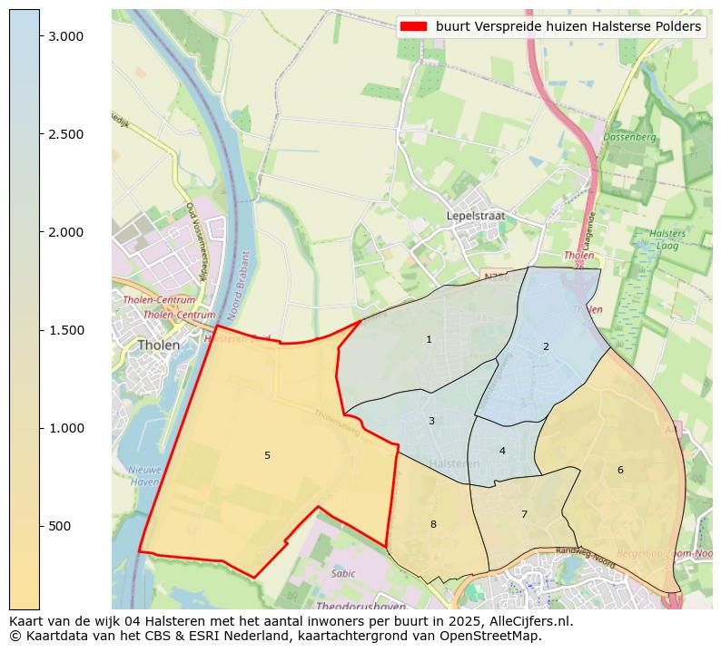 Afbeelding van de buurt Verspreide huizen Halsterse Polders op de kaart.