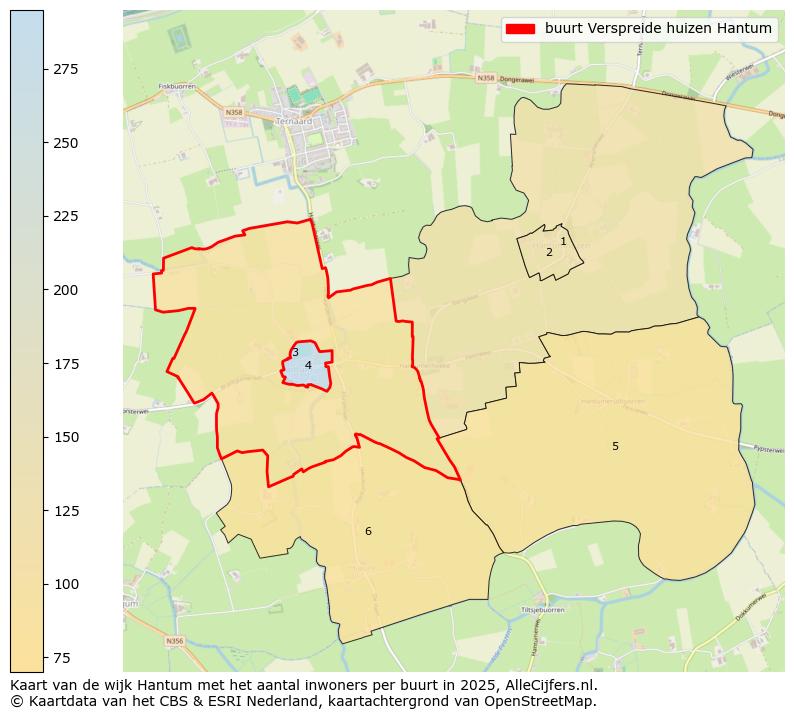 Afbeelding van de buurt Verspreide huizen Hantum op de kaart.