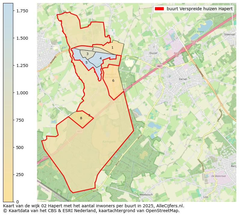 Afbeelding van de buurt Verspreide huizen Hapert op de kaart.