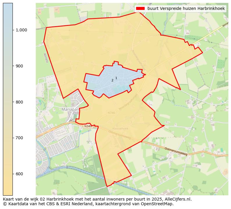 Afbeelding van de buurt Verspreide huizen Harbrinkhoek op de kaart.