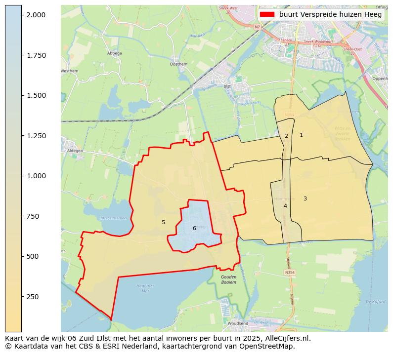 Afbeelding van de buurt Verspreide huizen Heeg op de kaart.