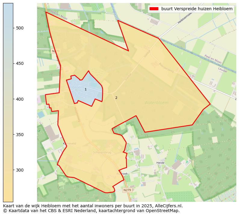 Afbeelding van de buurt Verspreide huizen Heibloem op de kaart.