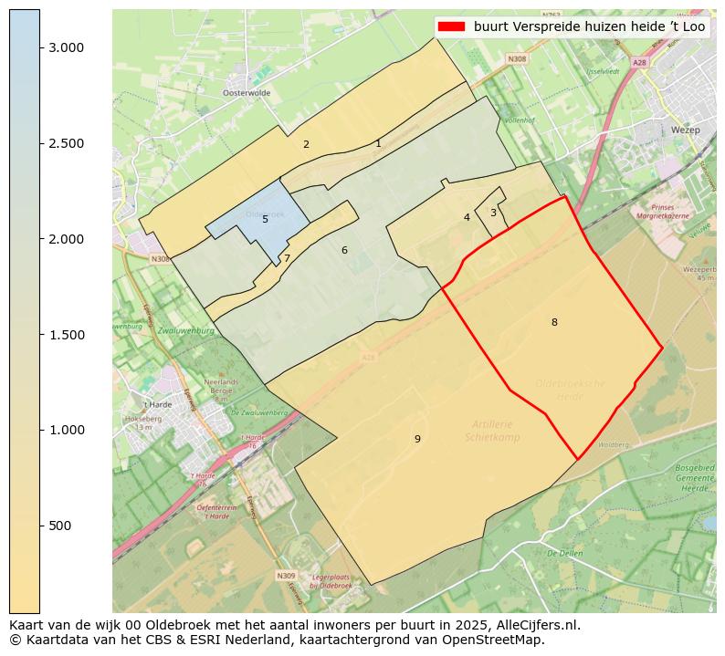 Afbeelding van de buurt Verspreide huizen heide ’t Loo op de kaart.