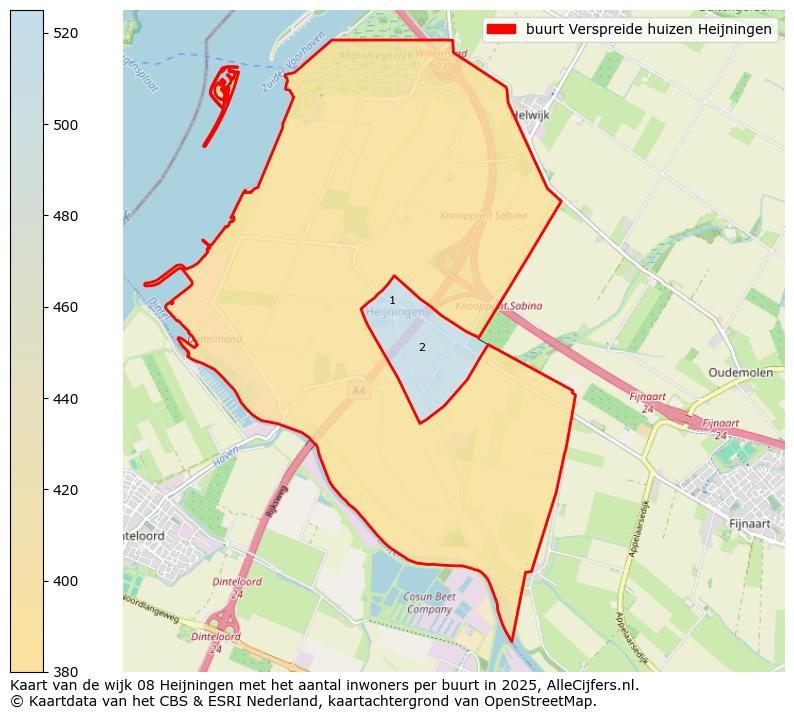 Afbeelding van de buurt Verspreide huizen Heijningen op de kaart.