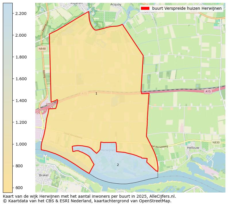 Afbeelding van de buurt Verspreide huizen Herwijnen op de kaart.