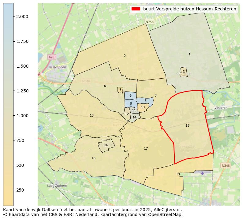 Afbeelding van de buurt Verspreide huizen Hessum-Rechteren op de kaart.