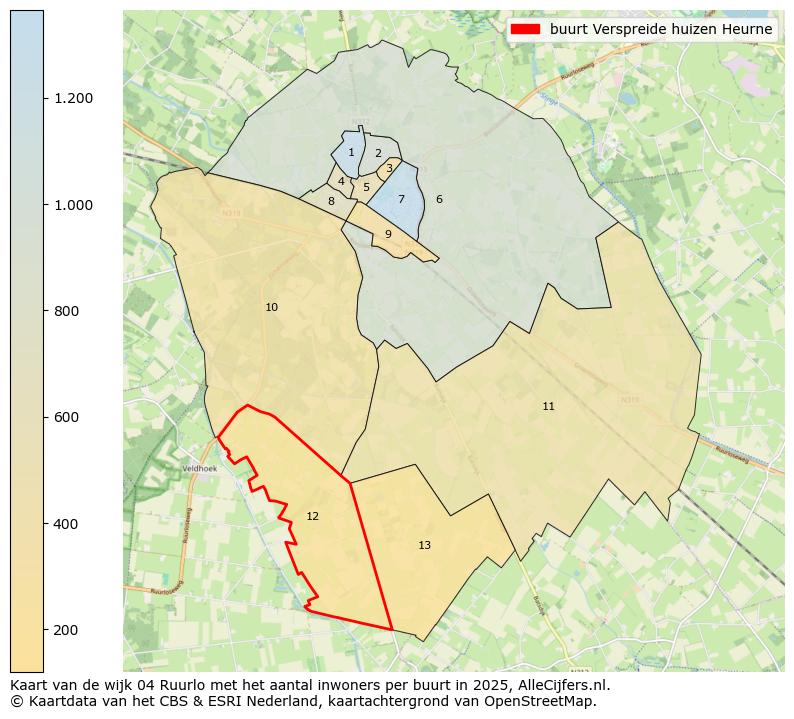 Afbeelding van de buurt Verspreide huizen Heurne op de kaart.