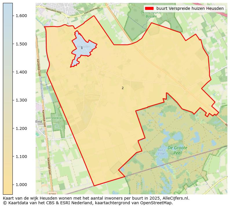 Afbeelding van de buurt Verspreide huizen Heusden op de kaart.