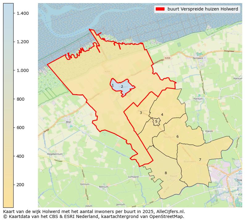 Afbeelding van de buurt Verspreide huizen Holwerd op de kaart.
