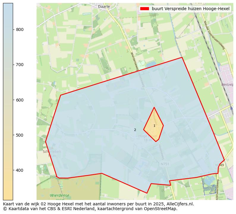 Afbeelding van de buurt Verspreide huizen Hooge-Hexel op de kaart.