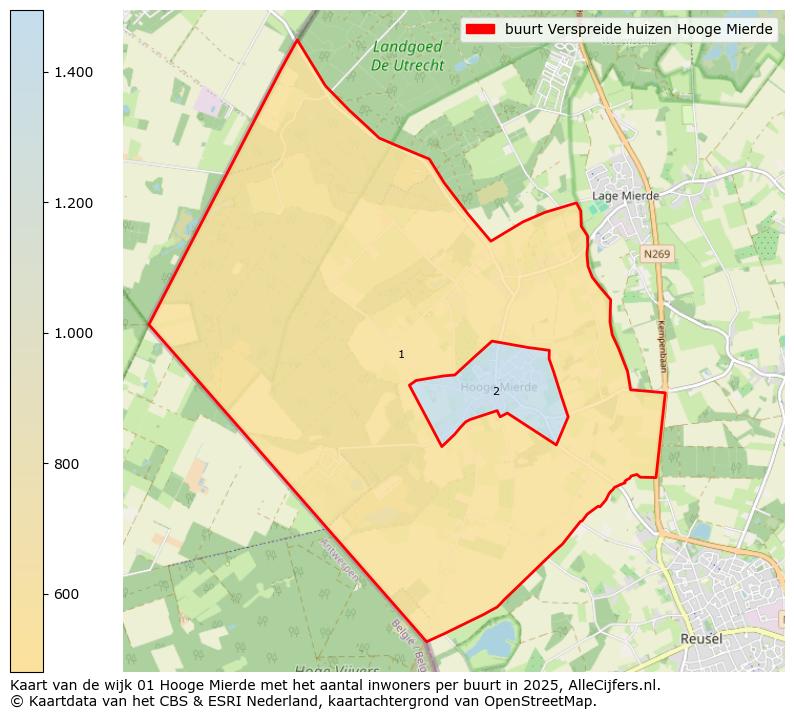 Afbeelding van de buurt Verspreide huizen Hooge Mierde op de kaart.