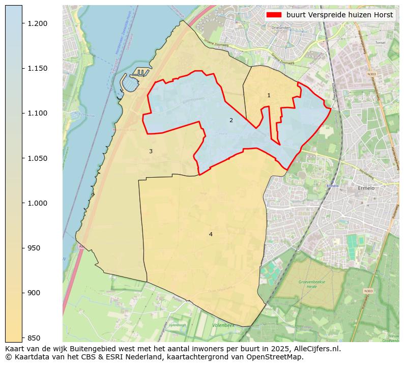 Afbeelding van de buurt Verspreide huizen Horst op de kaart.
