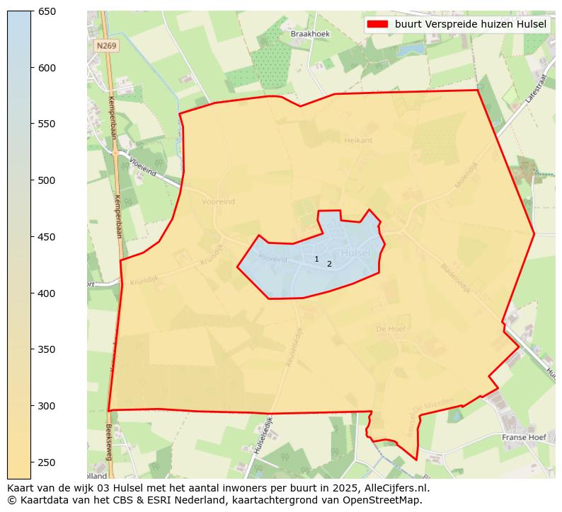 Afbeelding van de buurt Verspreide huizen Hulsel op de kaart.