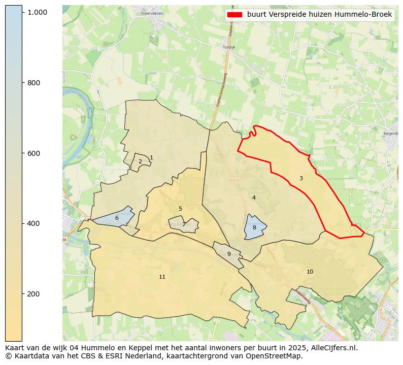 Afbeelding van de buurt Verspreide huizen Hummelo-Broek op de kaart.